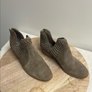 Vince Camuto Tan Ankle Booties with Woven Design